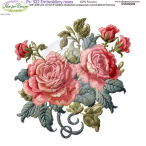 Pannello cm 25x25 Embroidery roses