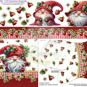 Pannello cm 40x50 Gnomo Fragola