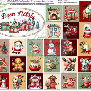 Pannello cm 40x50 Calendario avvento rosso