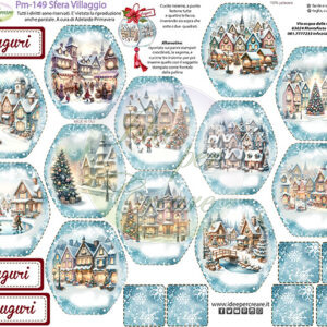 Pannello cm 40x50 Sfera villaggio celeste polvere