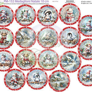 Pannello cm 40x50 medaglioni Natale cm 10