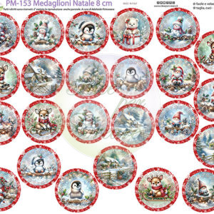 Pannello cm 40x50 medaglioni Natale cm 8