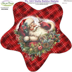 Pannello cm 25x25 Stella Babbo Natale