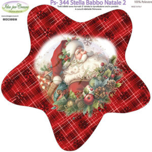 Pannello cm 25x25 Stella Babbo Natale 2