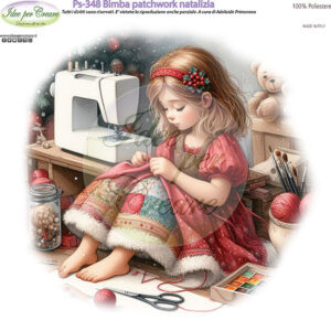 Pannello cm 25x25 Bimba Patchwork natalizia