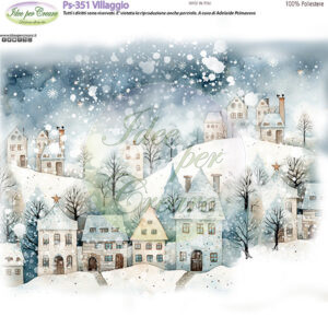 Pannello cm 25x25 Villaggio innevato