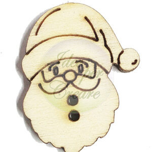 Bottoncini il legno Faccia Babbo Natale cm 3 (bl 5 pz)