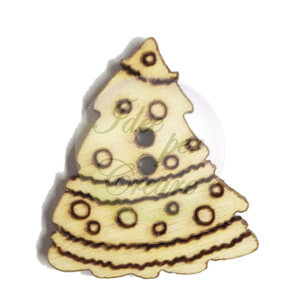 Bottoncini il legno Albero con palline cm 3 (bl 5 pz)