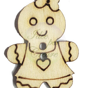 Bottoncini il legno Gingerina cm 3 (bl 5 pz)