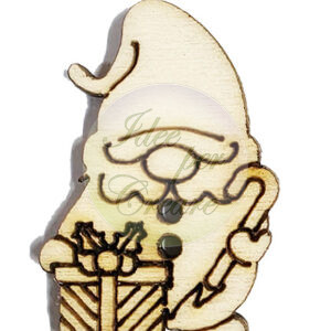 Bottoncini il legno Gnomo con regalo cm 3 (bl 5 pz)