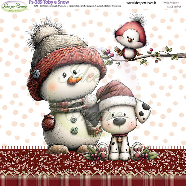 Pannello cm 25x25 Toby e snow