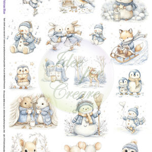 Carta Riso Christmas blue