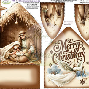 Pannello cm 40x50 Fermaporta presepe