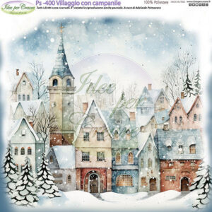 Pannello cm 25x25 Villaggio Con campanile