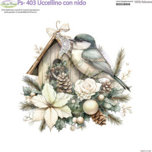 Pannello cm 25x25 Uccellino con nido