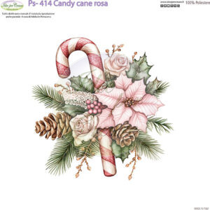 Pannello cm 25x25 Candy cane rosa