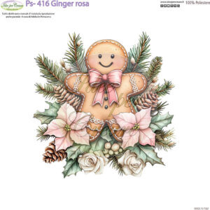 Pannello cm 25x25 Ginger rosa