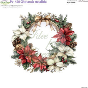 Pannello cm 25x25 Ghirlanda natalizia