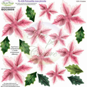Pannello cm 25x25 poinsettia piccola rosa