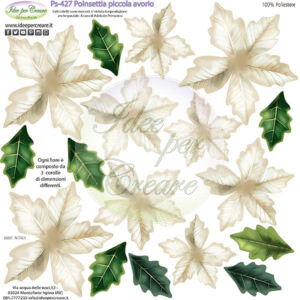 Pannello cm 25x25 poinsettia piccola Avorio