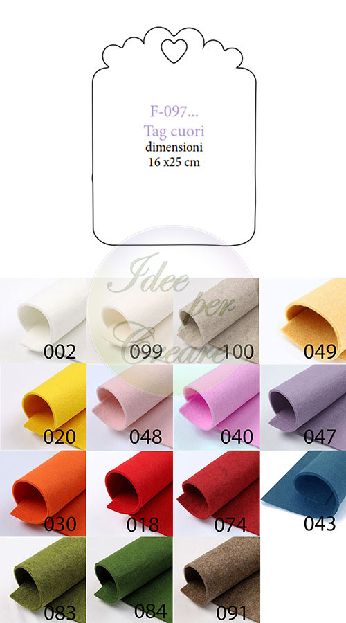 Tag in feltro Cuori cm 17x24 Cuori