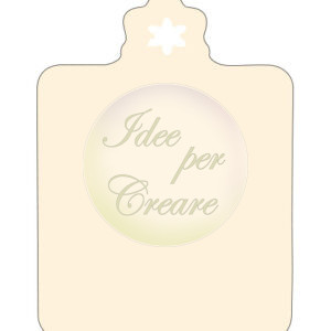 Tag in legno con cristallo di neve cm 17x24