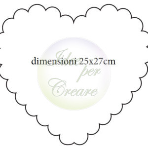 Sagoma Cuore Smerlato cm 26x25