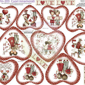 Pannello cm 40x50 Cuori Innamorati