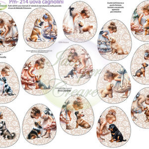 Pannello cm 40x50 Uova shabby cani