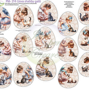 Pannello cm 40x50 Uova shabby Gatti