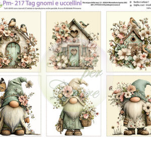 Pannello cm 40x50 Tag Gnomi e uccellini