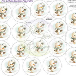 Pannello cm 40x50 Medaglioni Paperotto 10 cm