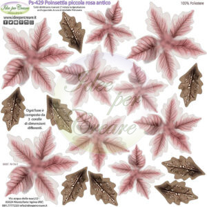 Pannello cm 25x25 poinsettia piccola Rosa Antico