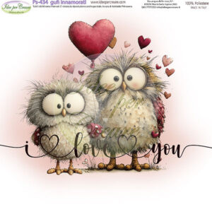 Pannello cm 25x25 Gufi innamorati