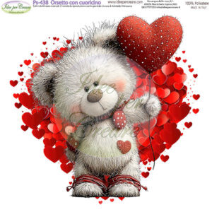 Pannello cm 25x25 Orsetto con Cuoricino
