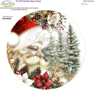 Pannello cm 25x25 Babbo natale Rosso