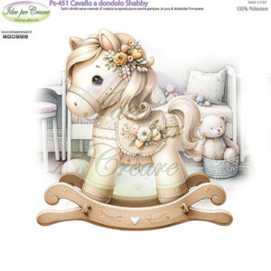 Pannello cm 25x25 Cavallo a dondolo shabby