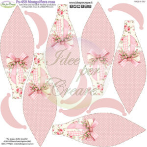 Pannello cm 25x25 mongolfiera Rosa