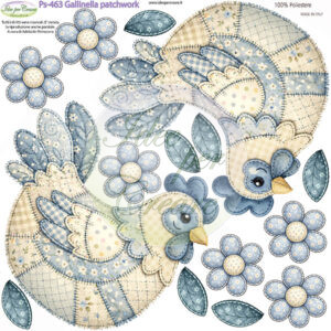 Pannello cm 25x25 Gallinella Patchwork