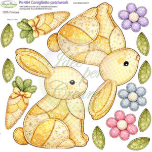 Pannello cm 25x25 Coniglietto Patchwork