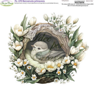 Pannello cm 25x25 Benvenuta primavera