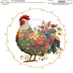 Pannello cm 25x25 Gallinella