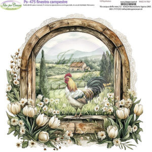 Pannello cm 25x25 Finestra Campestre