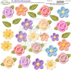 Pannello cm 25x25 Fiori all'uncinetto