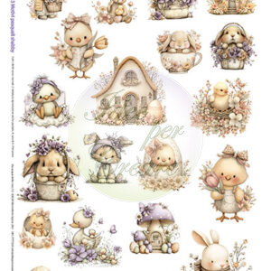 Carta Riso Motivi Pasquali Shabby