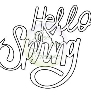 Scritta Hello Spring cm 12,5 x h.10