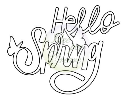 Scritta Hello Spring cm 7,5 x h.6