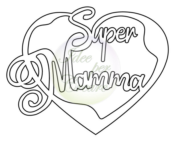 Scritta Super Mamma h cm 8x10