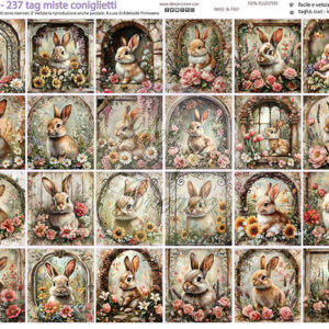 Pannello cm 40x50 Tag miste coniglietti