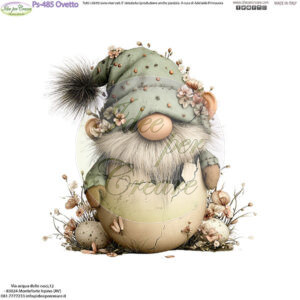 Pannello cm 25x25 Ovetto con Gnomo